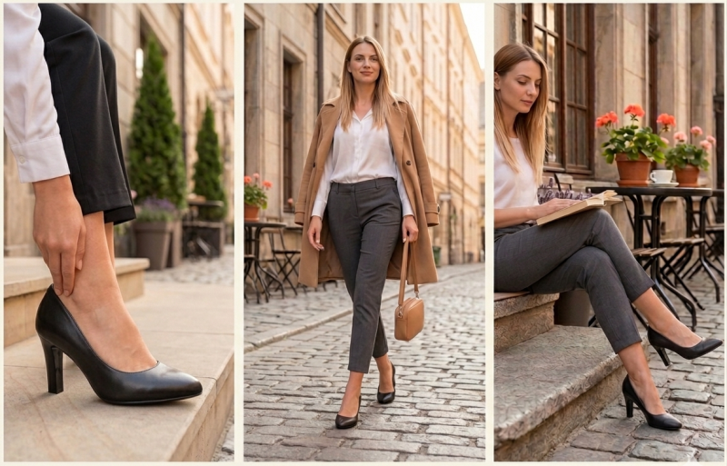 Czółenka czarne 37 skóra szpilki FILIPPO 7825 skórzane