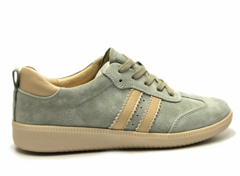 Półbuty sneakersy 39 skóra FILIPPO 7508 khaki skórzane zamsz