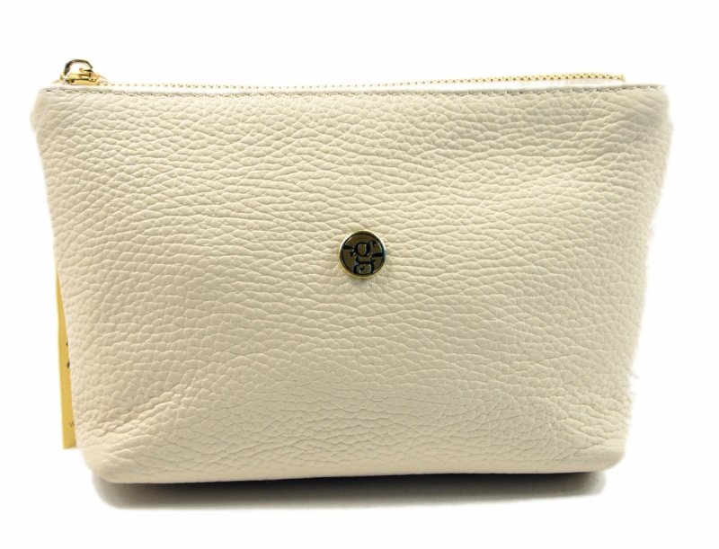 Kosmetyczka organizer GREGORIO skóra beżowa skórzana beż