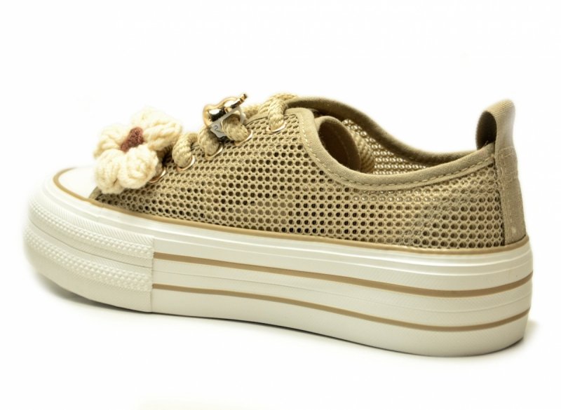 Trampki beżowe 41 FILIPPO 7855 ażurowane półbuty damskie 