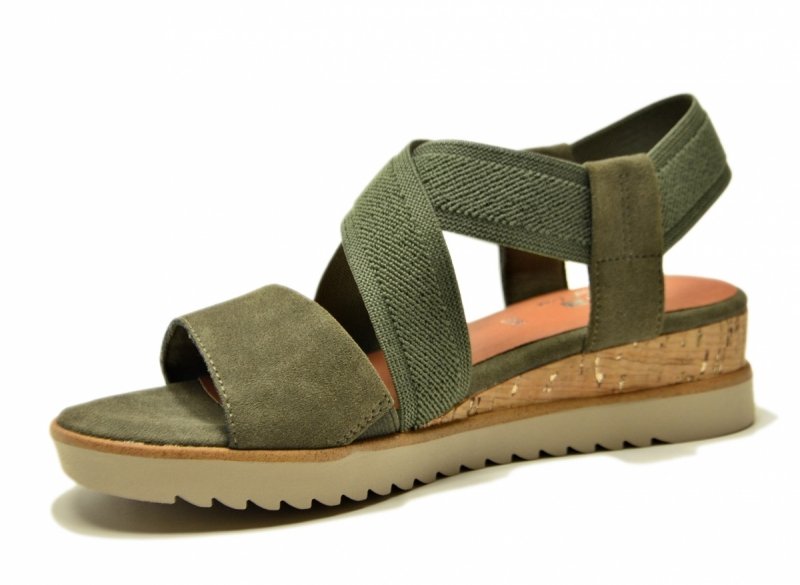Sandały zielone oliwkowe 38 JANA 28764 na platformie koturnie 
