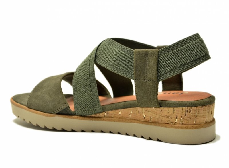 Sandały zielone oliwkowe 40 JANA 28764 na platformie koturnie 