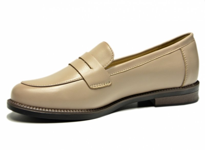 Mokasyny beż skóra 36 półbuty VINCEZA 18131 skórzane beżowe damskie