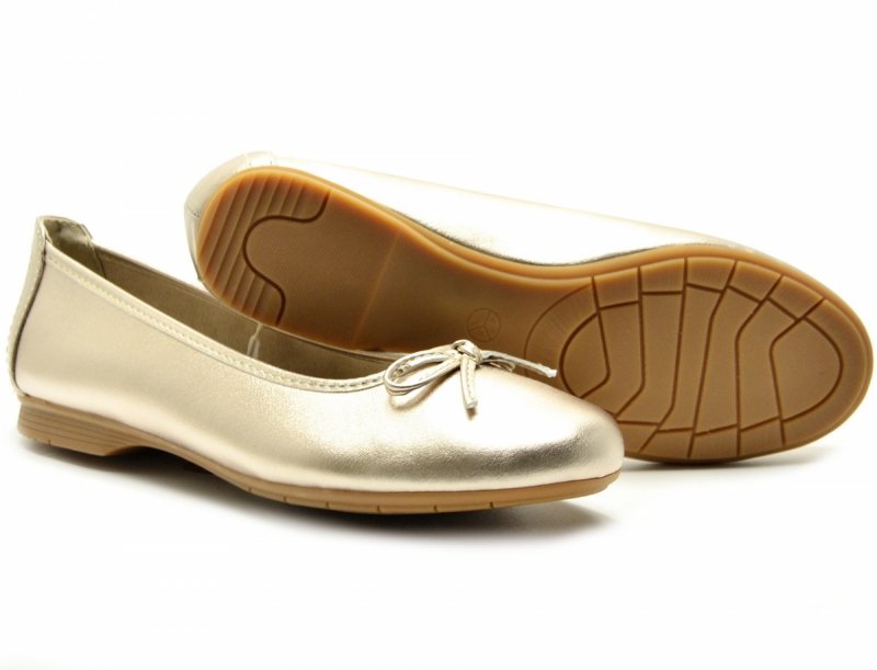 Baleriny damskie 37 JANA 22163 złote półbuty balerinki