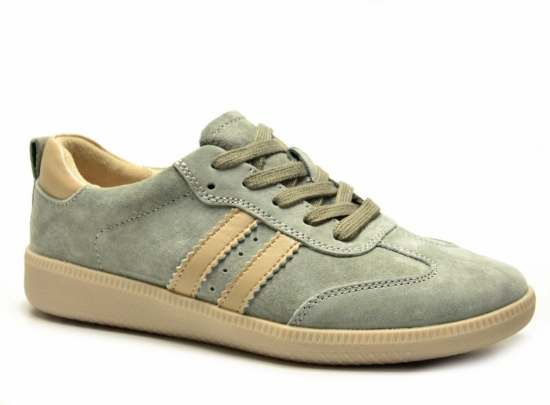 Półbuty sneakersy 39 skóra FILIPPO 7508 khaki skórzane zamsz