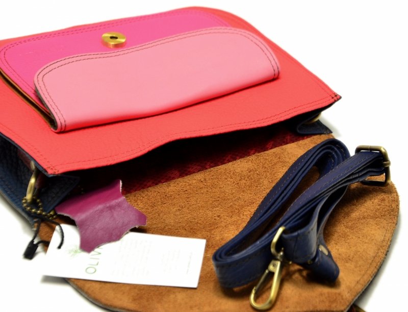 Torebka listonoszka OLIVKA skóra kolorowa skórzana 