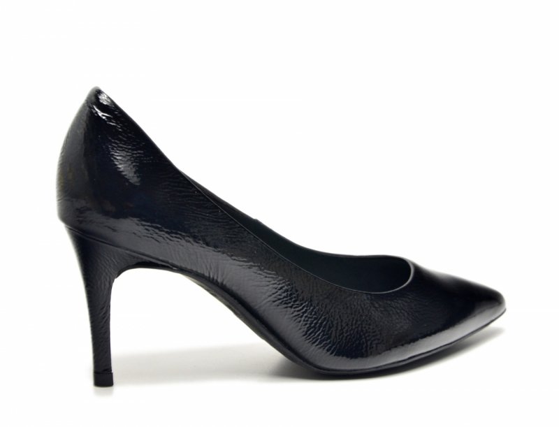 Czółenka 36 szpilki BOTTERO skóra czarne lakier skórzane