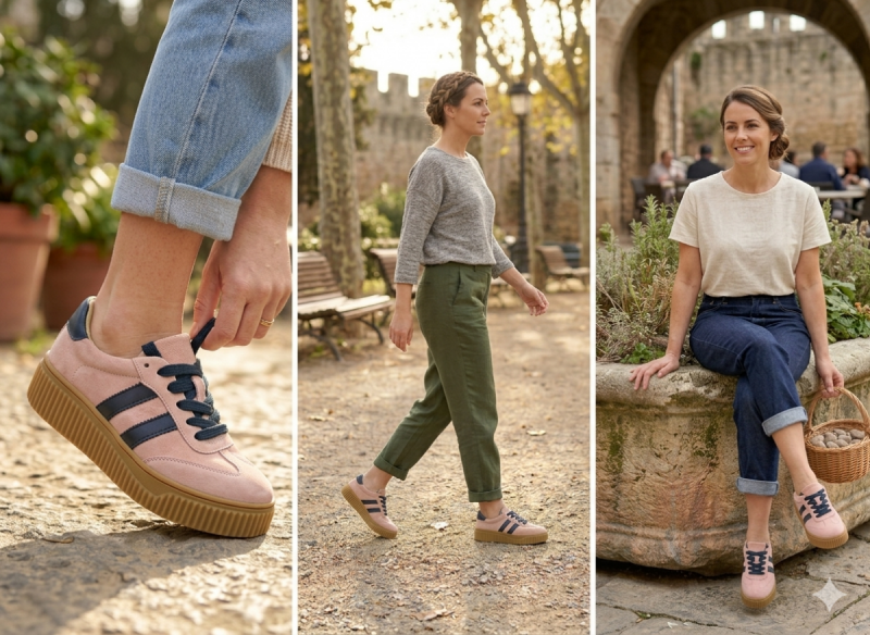 Półbuty sneakersy 41 skóra FILIPPO 6776 różowe skórzane zamsz 