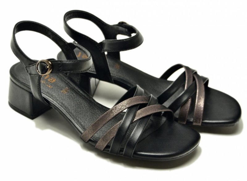 Sandały czarne 39 JANA 28279 sandałki czarne na obcasie