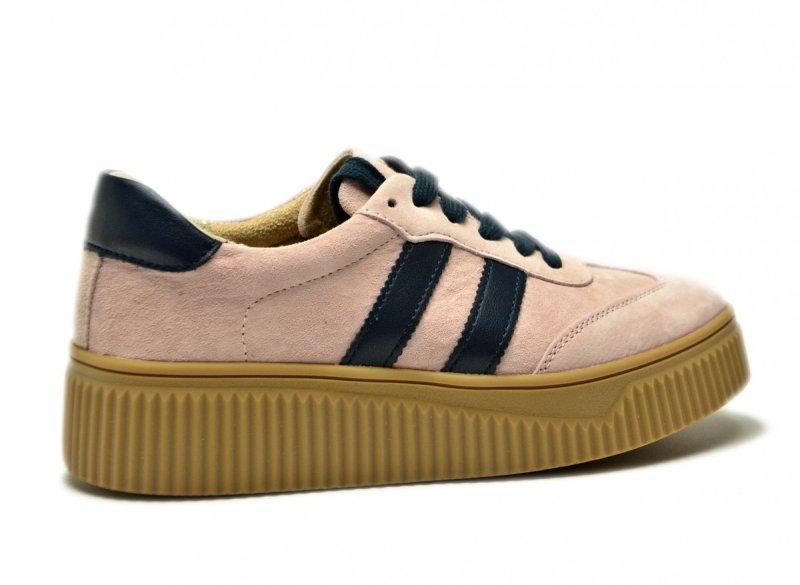 Półbuty sneakersy 41 skóra FILIPPO 6776 różowe skórzane zamsz 