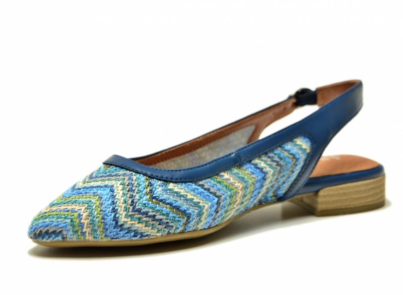 Sandały baleriny granatowe 39 kolorowe JANA 29464 niebieskie bez pięty płaskie 