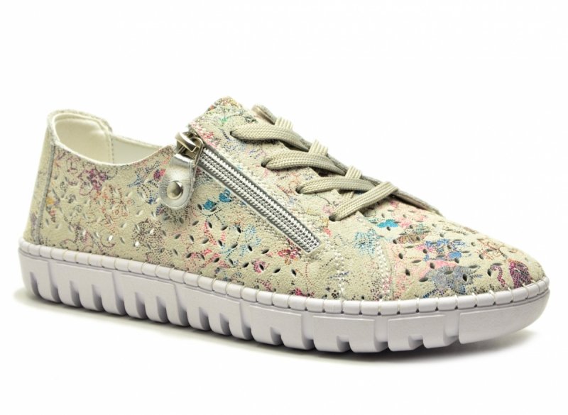 Półbuty 39 szary skóra VINCEZA 95381 kolorowe skórzane ażurowane