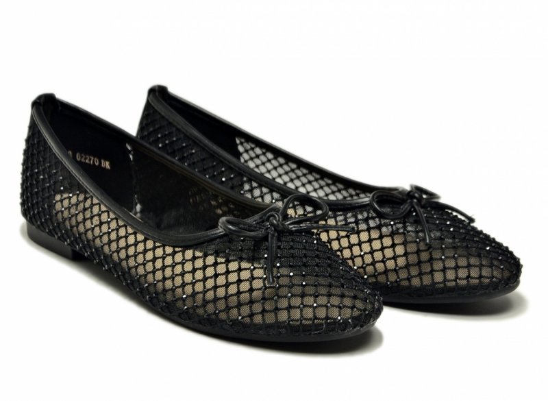 Baleriny 40 czarne VINCEZA 62270 kryształki półbuty