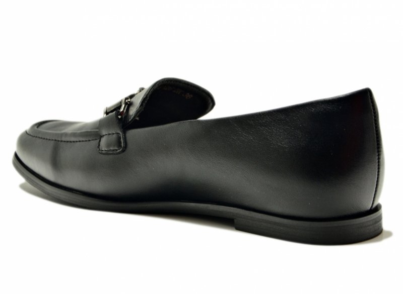 Mokasyny czarne skóra 37 półbuty VINCEZA 18126 skórzane damskie