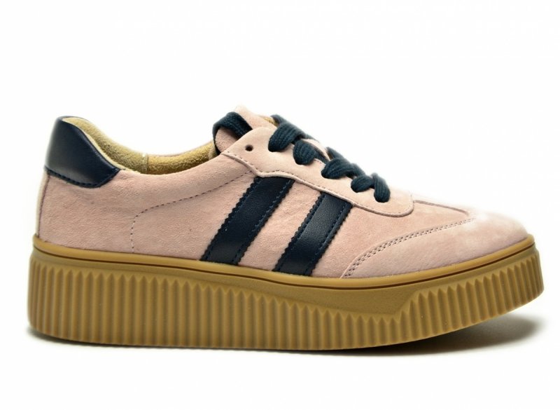 Półbuty sneakersy 39 skóra FILIPPO 6776 różowe skórzane zamsz 