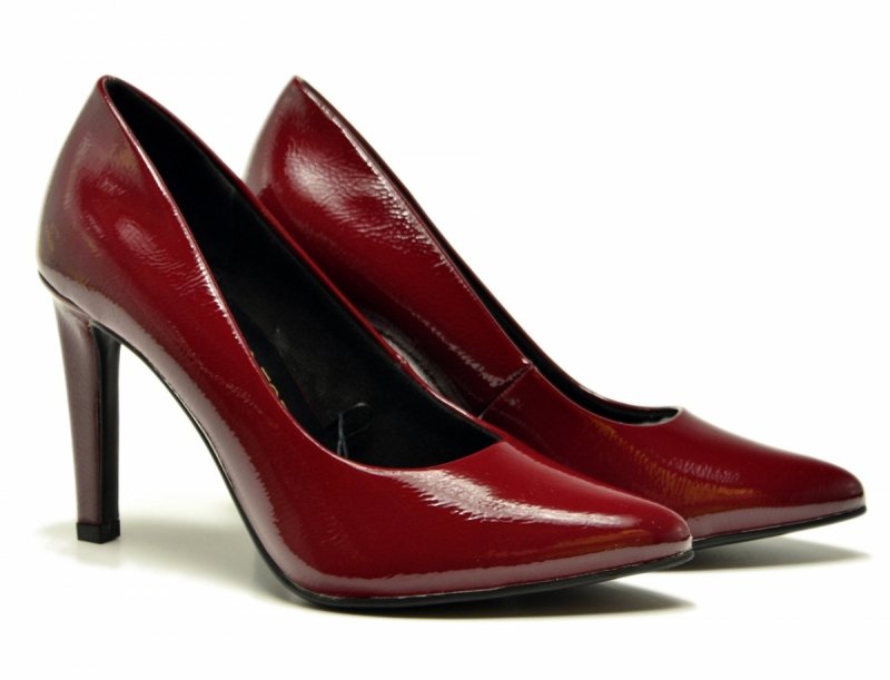 Czółenka 38 MARCO TOZZI bordowe 22415 szpilki bordo lakier