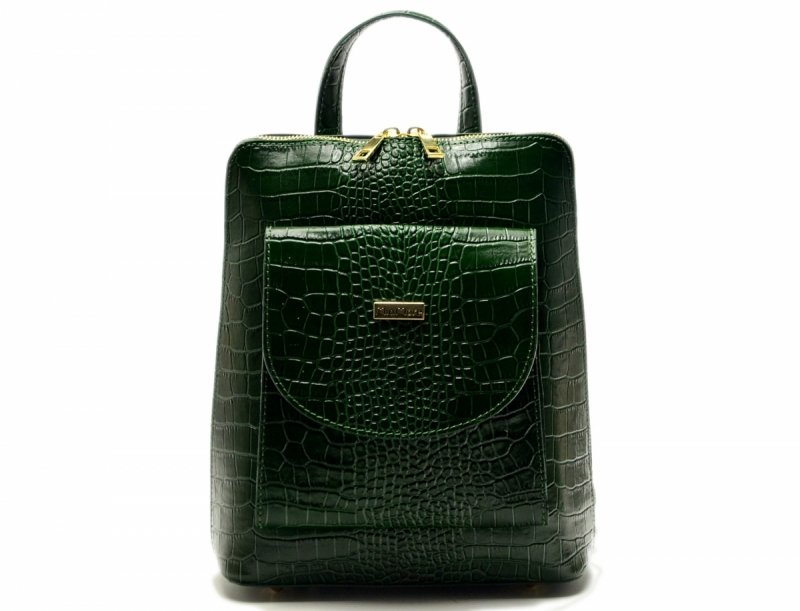 Torba plecak damski skóra zielony skórzany MIA MORE 