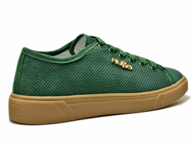 Półbuty sneakersy zielone 40 skóra FILIPPO 7666 skórzane zamsz ażurowane