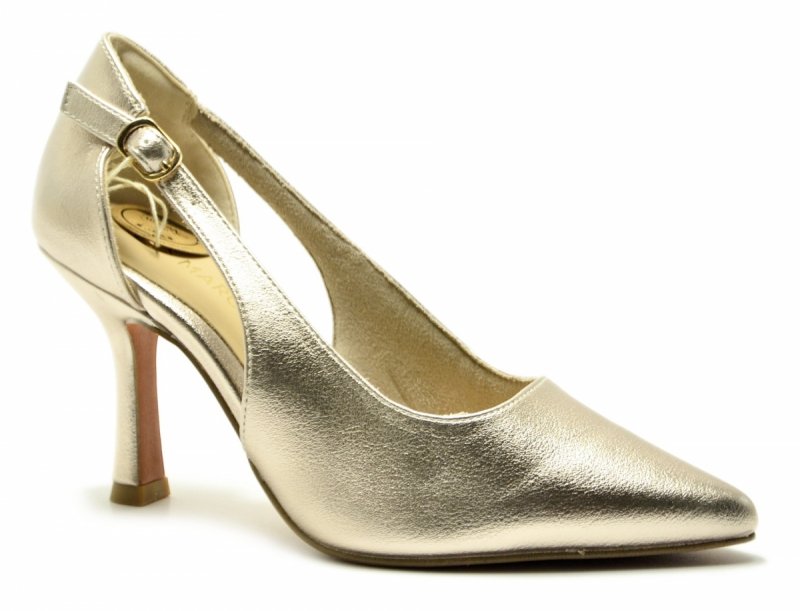 Czółenka 40 MARCO TOZZI szpilki 22427 platynowe złote 