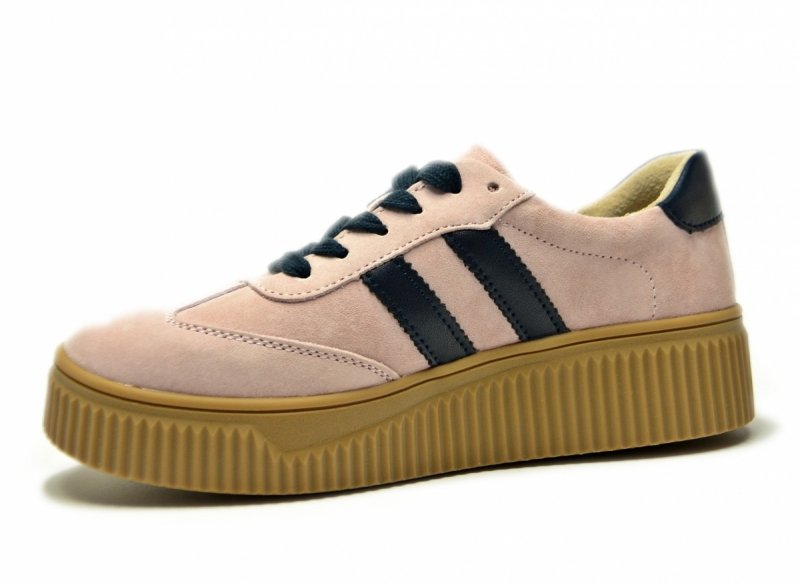 Półbuty sneakersy 41 skóra FILIPPO 6776 różowe skórzane zamsz 