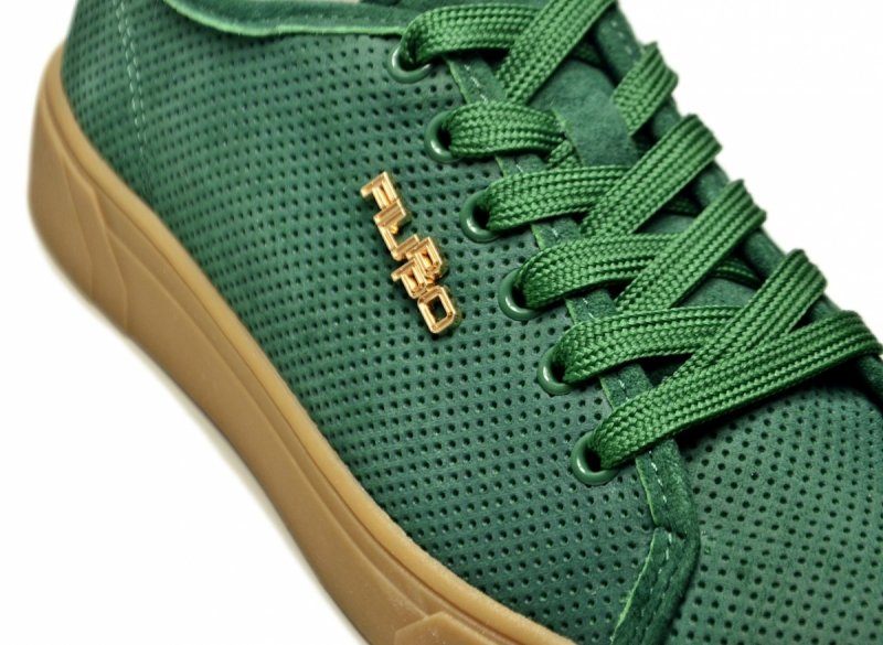 Półbuty sneakersy zielone 39 skóra FILIPPO 7666 skórzane zamsz ażurowane