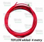 WKŁAD TEFLONOWY DO DRUTU ALUMINIOWEGO - 4 m 