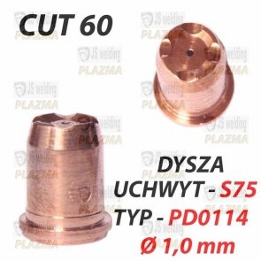 DYSZA PLAZMY PD0114  Ø 1,0 mm - UCHWYT S75 / CUT 60