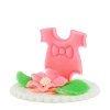 Hokus - Dekoracja cukrowa na tort - chrzest, baby shower - różowa