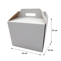 Pudełka kartonowe z rączką na wysoki tort 30x30X25 cm - 10szt 