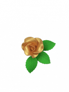 Róża mała z listkami - złota 20 kompletów
