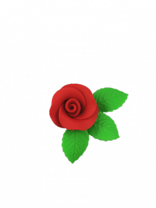 Róża mała z listkami - czerwona 20 kompletów