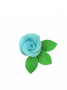 Róża mała z listkami - niebieska 20 kompletów