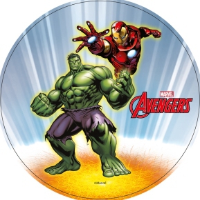 Opłatek na tort AVENGERS Iron Man &amp; Hulk
