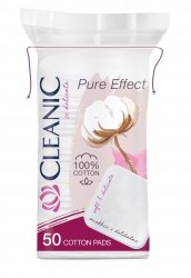 Cleanic Płatki kosmetyczne Pure Effect Kwadratowe, 50 szt