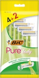 BIC Maszynka do golenia dla kobiet 3 ostrzowa Pure Lady 1op -6szt (4+2 gratis)