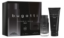 BUGATTI Zestaw prezentowy męski Dynamic Move Black (woda toaletowa 100ml + żel pod prysznic 200ml)