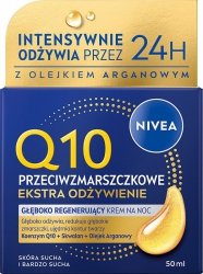 NIVEA Q10 Przeciwzmarszczkowe ekstra odżywienie Głęboko regenerujący krem na noc 50 ml