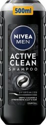 NIVEA MEN Active Clean Szampon do włosów z węglem drzewnym 500 ml