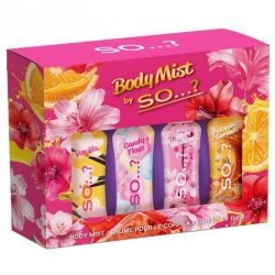 BODY MIST by So...? Zestaw Mgiełki do ciała Pistachio Caramel ,Cherry Blossom,Vanilla,Candy Floss 4 x 50 ml