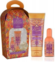 TESORI D`ORIENTE Zestaw prezentowy Karma (woda toaletowa 100 ml + żel pod prysznic 75 ml + myjka do kąpieli)