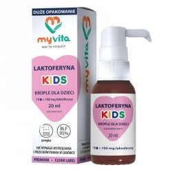 Laktoferyna KIDS krople dla dzieci  XL z pompką BLF95%, Myvita, 20 ml