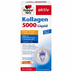 Kolagen do Picia z Chondroityną i Witaminą C, Doppelherz Kollagen 5000 Liquid, 14 saszetek