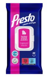 Presto Ściereczki czyszczące+płyn 2w1 do różnych powierzchni - zamknięcie pop up 1op.-55szt