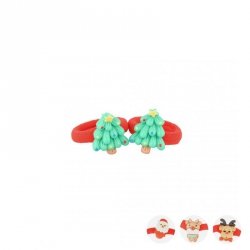 DONEGAL Gumki do włosów świąteczne (FA-5739) 1 op. - 2 szt. - mix wzorów