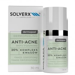 SOLVERX Dermopeel Dermopeeling Anti-Acne - Kompleks Kwasów 20% (azelainowy,laktobionowy) 30ml