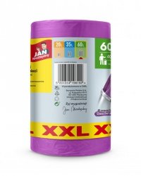 JAN NIEZBĘDNY Worki na śmieci HD z uszami 60L - zapach owoców leśnych 40 sztuk (XXL)