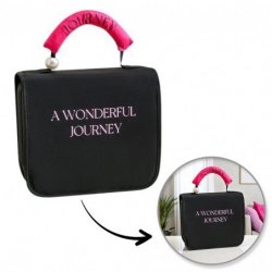 ECARLA Kosmetyczka rozkładana - kuferek z rączką czarny KS153CZ