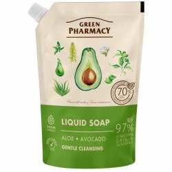 GREEN PHARMACY Mydło w płynie Aloes + Awokado 460 ml - zapas