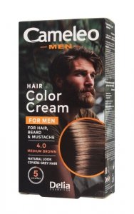 DELIA Cameleo Men Krem koloryzujący do włosów, brody i wąsów 4.0 Medium Brown 