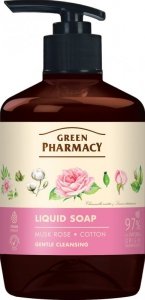 GREEN PHARMACY Mydło w płynie Róża piżmowa + Bawełna 460 ml 